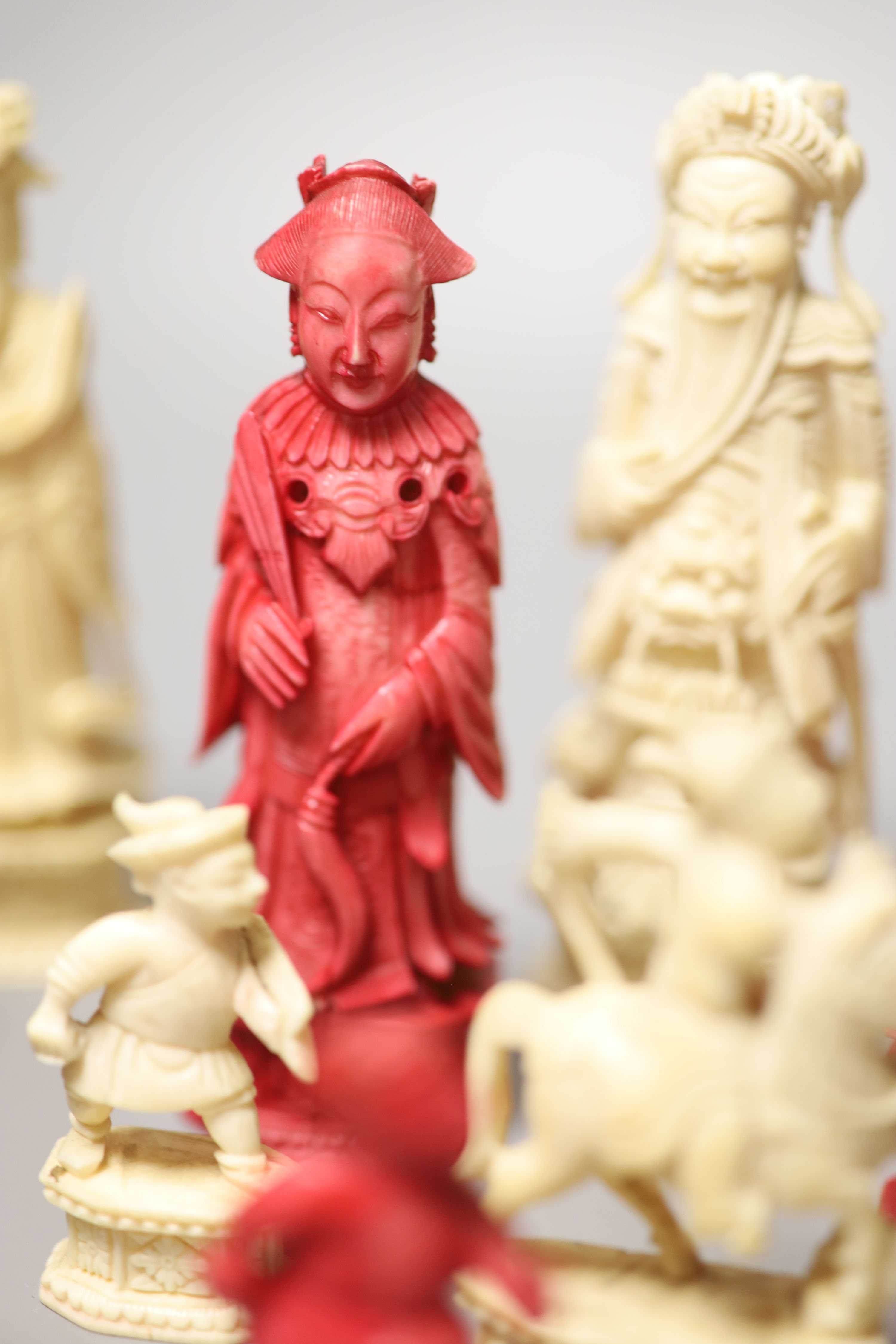 A Cantonese ivory part chess set